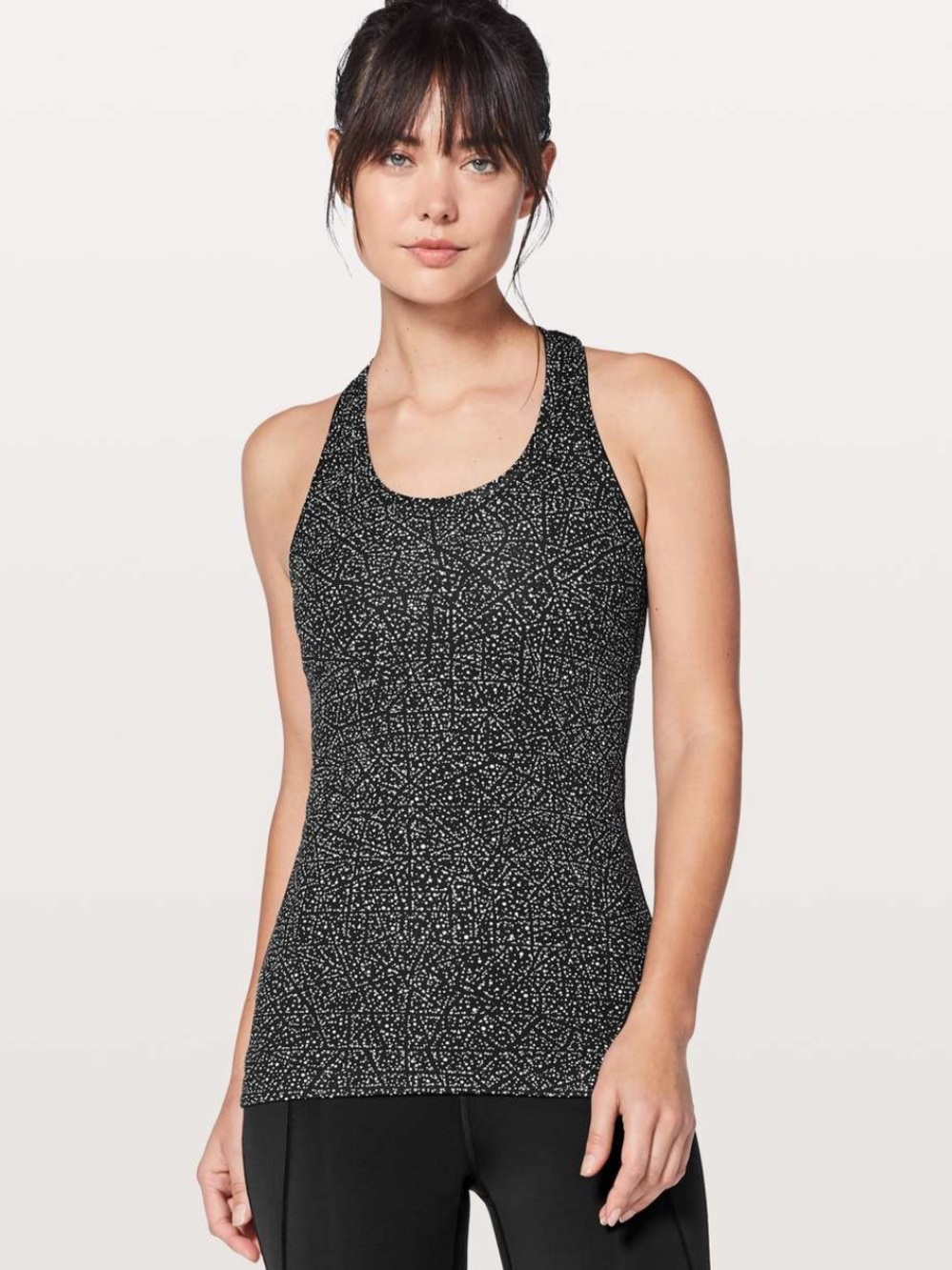 Lululemon Cool Racerback Tank Top Night View White Black Sz 8 Nulu